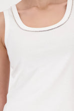 Load image into Gallery viewer, Monari Rhinestone embellished Vest Top - off white
