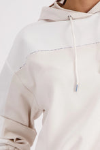Load image into Gallery viewer, Hooded Sweatshirt With Rhinestones - Champagne Beige
