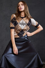 Load image into Gallery viewer, Monari Diamond Patterned Jumper - Black Coffee Pattern
