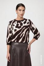 Load image into Gallery viewer, Monari Knitted Jumper With Leopard- Tiger Pattern Mix
