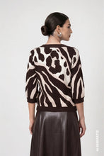 Load image into Gallery viewer, Monari Knitted Jumper With Leopard- Tiger Pattern Mix
