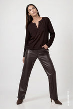 Load image into Gallery viewer, Monari Blouse With Rhinestones - Black Coffee Brown
