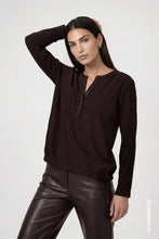 Load image into Gallery viewer, Monari Blouse With Rhinestones - Black Coffee Brown
