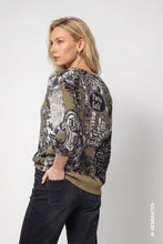Load image into Gallery viewer, Monari Jumper With Emblem Print - Olive/Black

