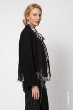 Load image into Gallery viewer, Monari Cardigan With Lace Trim - Black
