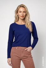 Load image into Gallery viewer, Monari Basic Long Sleeve Top - True Navy
