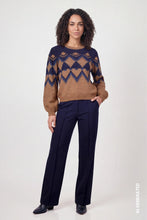 Load image into Gallery viewer, Monari Pin Tuck Straight Leg Trousers - Navy ( Bestsellers)
