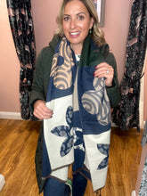 Load image into Gallery viewer, Designer Inspired Scarf - Camel/Navy/Green
