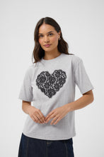 Load image into Gallery viewer, KAFFE Kagloria T-Shirt - Grey/Black
