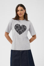 Load image into Gallery viewer, KAFFE Kagloria T-Shirt - Grey/Black
