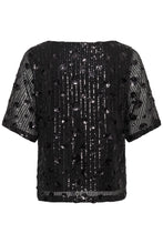 Load image into Gallery viewer, KAFFE Kagrace Blouse - Black Sequin

