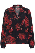 Load image into Gallery viewer, KAFFE Kahope Blouse - Black/Red
