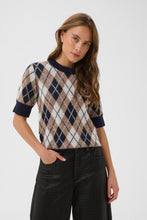 Load image into Gallery viewer, KAFFE KaHarlow Knit Top - Graphite/Desert Sand
