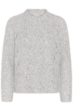 Load image into Gallery viewer, KAFFE Kaquinn Cable Knit Jumper With Sequins - Harbour Mist Melange
