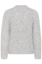 Load image into Gallery viewer, KAFFE Kaquinn Cable Knit Jumper With Sequins - Harbour Mist Melange
