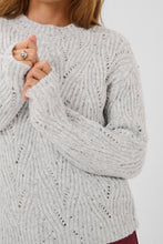 Load image into Gallery viewer, KAFFE Kaquinn Cable Knit Jumper With Sequins - Harbour Mist Melange
