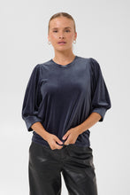Load image into Gallery viewer, KAFFE KaKelly Velvet Top - Graphite
