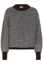 Load image into Gallery viewer, KAFFE Kamarlla Jumper - Coffee Bean Brown/ Grey Melange

