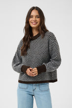 Load image into Gallery viewer, KAFFE Kamarlla Jumper - Coffee Bean Brown/ Grey Melange
