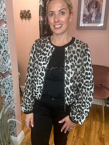 Embellished Leopard Knitted Jacket