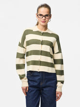 Load image into Gallery viewer, PCJassy Striped Cardigan - Olive/Cream
