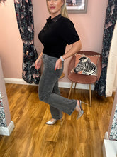 Load image into Gallery viewer, Nina Flare Jean with Buttons - Grey
