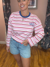Load image into Gallery viewer, KAFFE Kaeloise Long Sleeve Top - Pink/ Red, Chal
