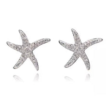Load image into Gallery viewer, Silver starfish earrings
