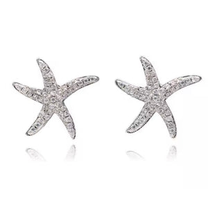 Silver starfish earrings