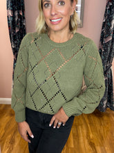 Load image into Gallery viewer, Monari Open Knit Jumper - Olive
