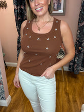 Load image into Gallery viewer, Brika Embellished Top - Brown
