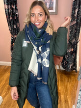 Load image into Gallery viewer, Designer Inspired Scarf - Camel/Navy/Green
