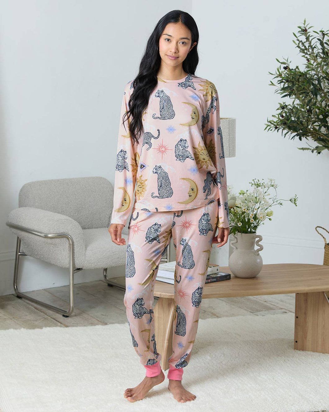 Celestial Leopard Print Long Pyjama Set