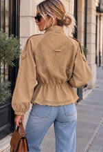 Load image into Gallery viewer, Safari Style Jacket With Lace Back Panel - Beige
