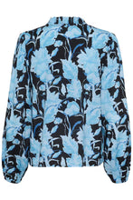 Load image into Gallery viewer, Kasasia Floral Print Blouse - Blue/Black
