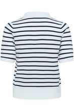 Load image into Gallery viewer, KAFFE Kalizzy Stripe Polo Top - Navy/White
