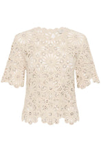 Load image into Gallery viewer, KAFFE Kacallista sequin Knit Top - Stone
