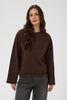 KAFFE Kasophie Sweatshirt with Lace Hem - Coffee Bean