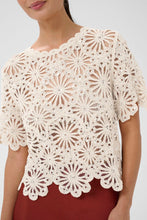 Load image into Gallery viewer, KAFFE Kacallista sequin Knit Top - Stone
