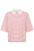 Kamiala Striped Polo Top - PinkFrosting/Feather Grey
