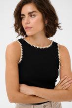 Load image into Gallery viewer, KAFFE Kacarna Trimmed Vest - Black
