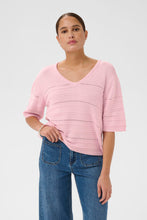 Load image into Gallery viewer, KAFFE Kamelli V-Neck Jumper - Ballerina Pink
