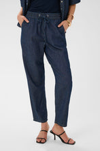 Load image into Gallery viewer, KAFFE Kajade Denim Barrel Trousers - Dark Blue Chambray
