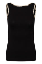 Load image into Gallery viewer, KAFFE Kacarna Trimmed Vest - Black
