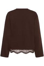 Load image into Gallery viewer, KAFFE Kasophie Sweatshirt with Lace Hem - Coffee Bean

