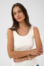 Load image into Gallery viewer, KAFFE Kacarna Trimmed Vest - Chalk
