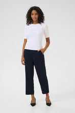 Load image into Gallery viewer, KAFFE Kasakura Cropped Trousers - Navy
