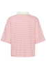 Kamiala Striped Polo Top - PinkFrosting/Feather Grey
