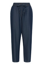 Load image into Gallery viewer, KAFFE Kajade Denim Barrel Trousers - Dark Blue Chambray
