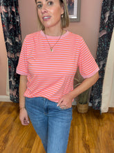Load image into Gallery viewer, Fluorescent Striped Tee - Pink/Orange

